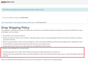 Amazon drop ship Policy